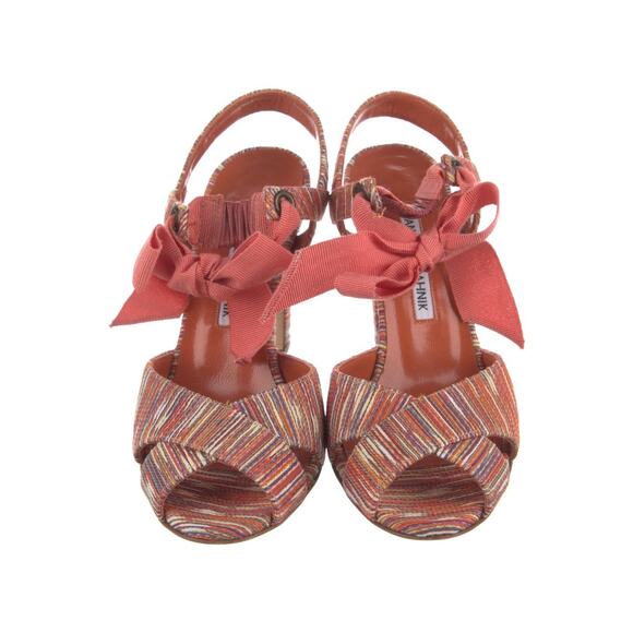 ❤️Manolo Blahnik Tweed Bow Slingback Heels❤️ - Picture 3 of 5